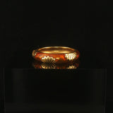 18k Yellow Gold and Enamel 5.3g Vintage Band Ring Size 6.25