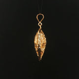 14k Yellow Gold 9.2g Vintage Diamond Cut Large Heart Pendant 1.75"