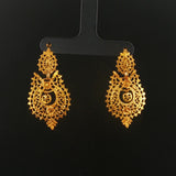 19k Portuguese Yellow Gold 7.9g Solid Vintage Drop Dangle Fancy Earrings 1.5"