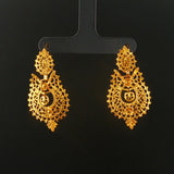 19k Portuguese Yellow Gold 7.9g Solid Vintage Drop Dangle Fancy Earrings 1.5"