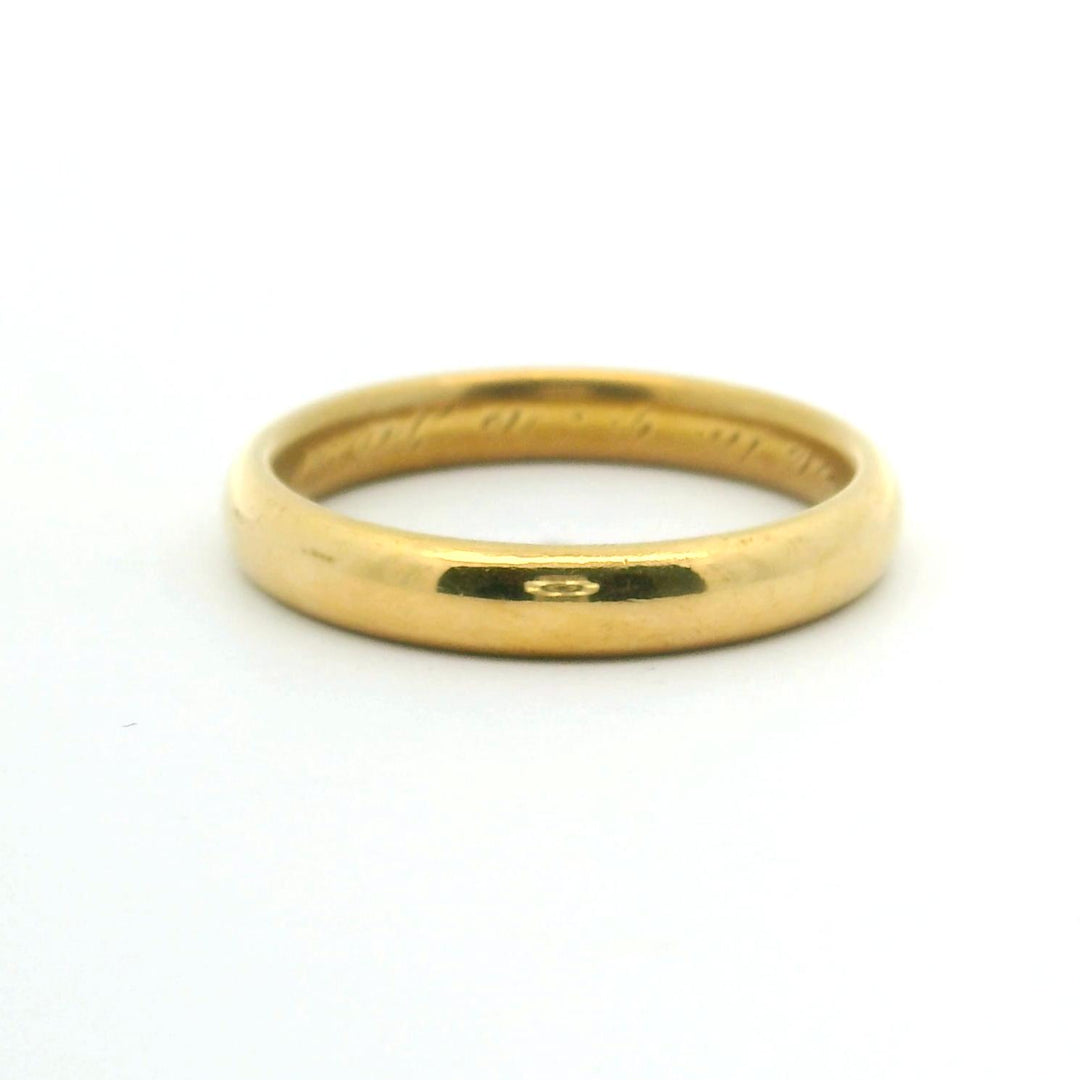 Antique 22k Yellow Gold 5.8g Solid 1917 Band Ring Size 8.25