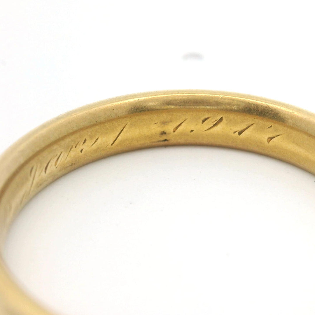 Antique 22k Yellow Gold 5.8g Solid 1917 Band Ring Size 8.25