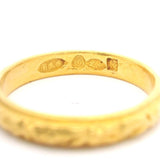 24k Pure Yellow Gold 4.4g Solid Intricate 3mm Band Ring Size 6.5