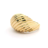 14k Yellow Gold 7g Ladies Ribbed Shrimp Ring Size 6.5