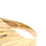 14k Yellow Gold 7g Ladies Ribbed Shrimp Ring Size 6.5