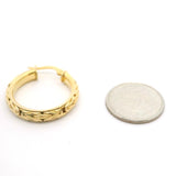 14k Yellow Gold 4.4g Ladies Byzantine Hoop Earrings Italy