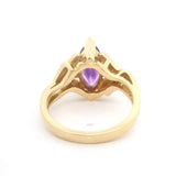 14k Yellow Gold 5.6g Amethyst and Diamond Ring Size 6.5