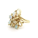 14k Yellow Gold and Opal 5.5g Ladies Floral Ring Size 6.25