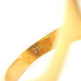 21k Yellow Gold and Enamel 5.9g Large Intricate Ring Size 6.5