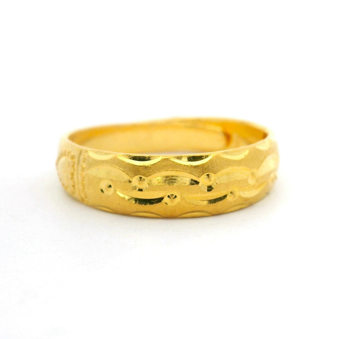 24k Pure Yellow Gold 4.4g Adjustable Wrap Band Ring Size 6