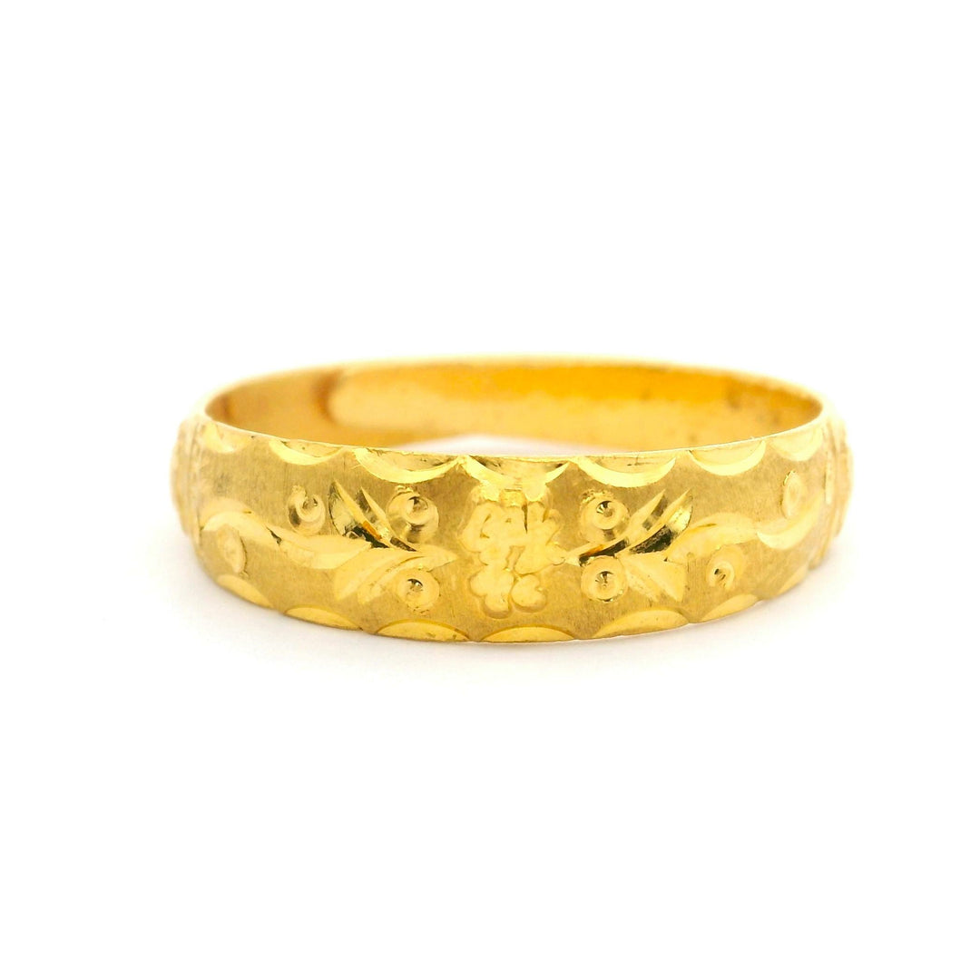 24k Pure Yellow Gold 4.4g Adjustable Wrap Band Ring Size 6