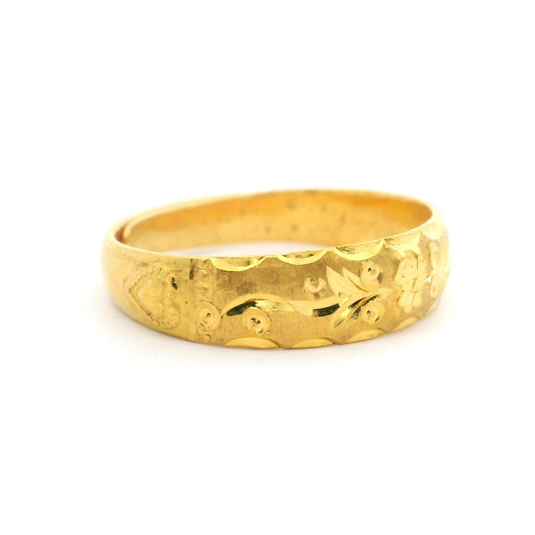 24k Pure Yellow Gold 4.4g Adjustable Wrap Band Ring Size 6