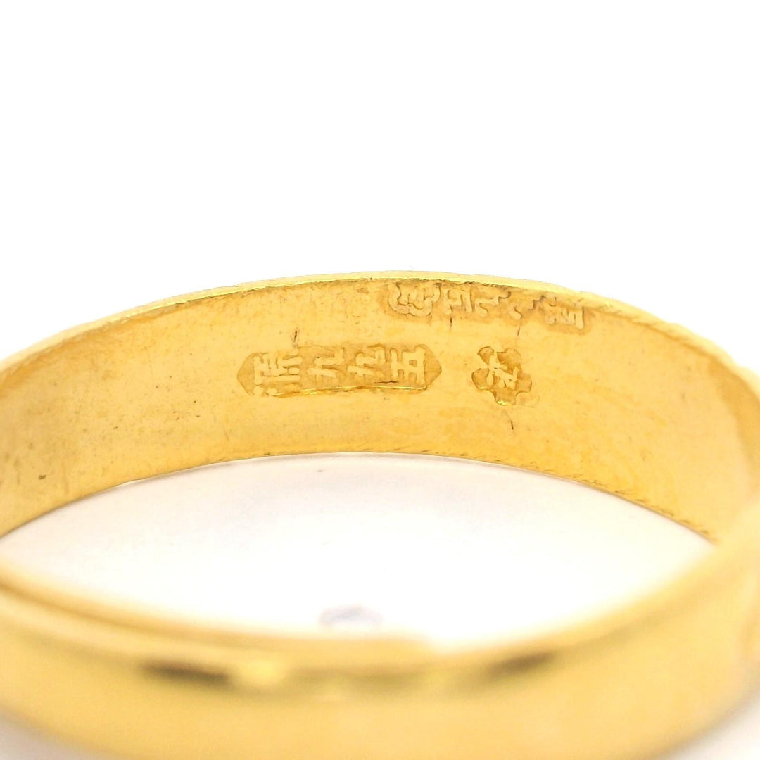 24k Pure Yellow Gold 4.4g Adjustable Wrap Band Ring Size 6