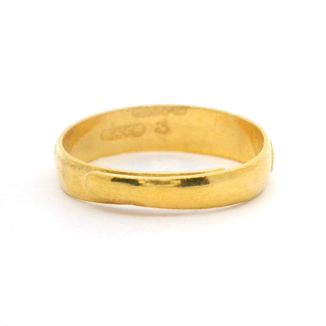 24k Pure Yellow Gold 4.4g Adjustable Wrap Band Ring Size 6