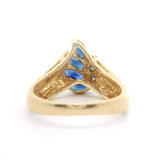 14k Yellow Gold 3g Blue Sapphire and Diamond Ring Size 4.25