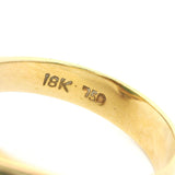 18k Yellow Gold 9.5g Greek Key Design Cabochon Jade Ring Size 6.75