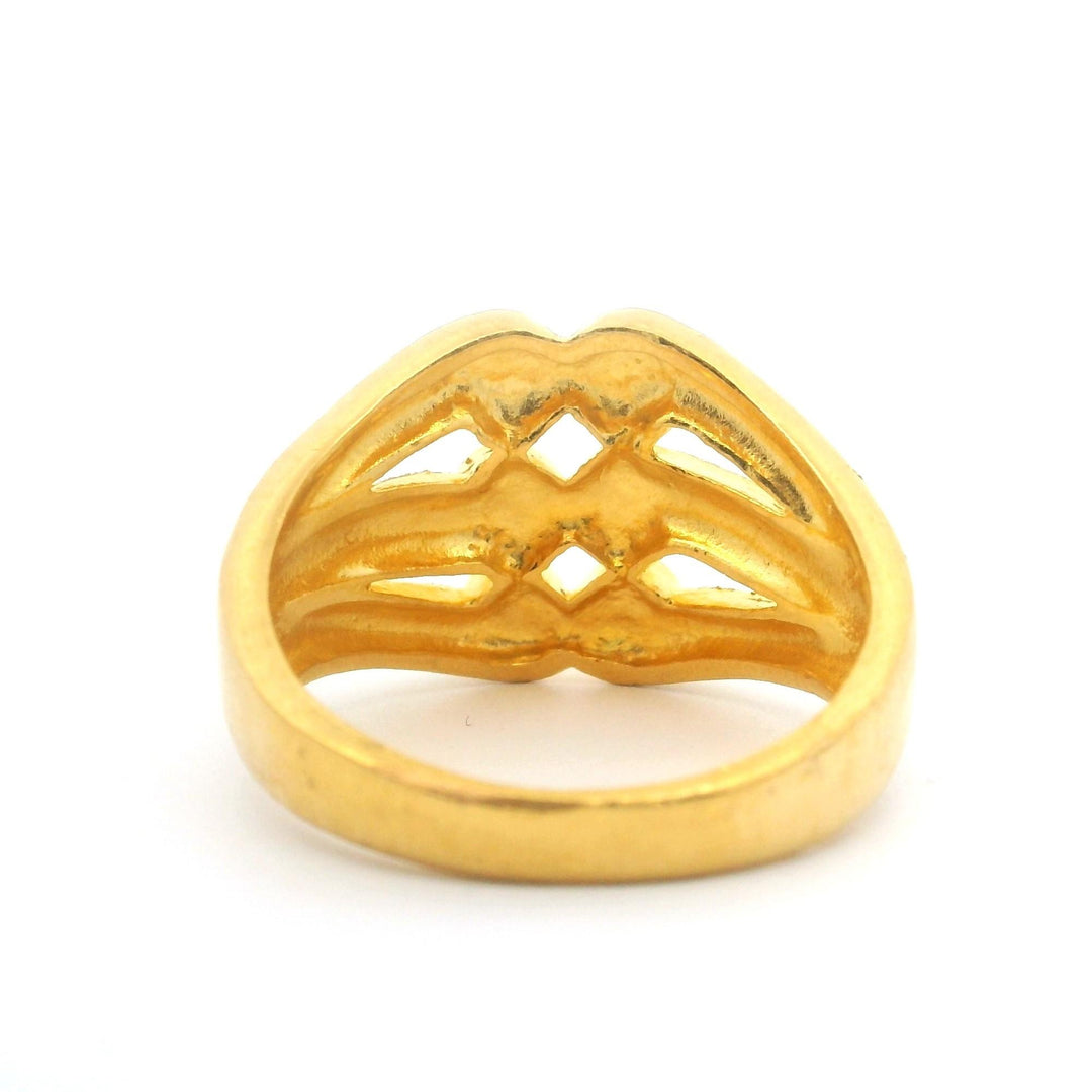 24k Pure Yellow Gold 11.9g Solid Heavy Swirl Design Ring Size 10