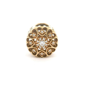 Pandora 14k Yellow Gold Hearts of Gold CZ Flower Charm 750841CZ Retired