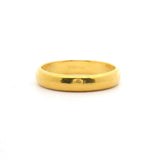 24k Pure Yellow Gold 3.8g Solid 3.5mm Ladies Band Ring Size 4.5