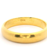 24k Pure Yellow Gold 3.8g Solid 3.5mm Ladies Band Ring Size 4.5