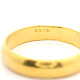 24k Pure Yellow Gold 3.8g Solid 3.8mm Ladies Band Ring Size 5.5