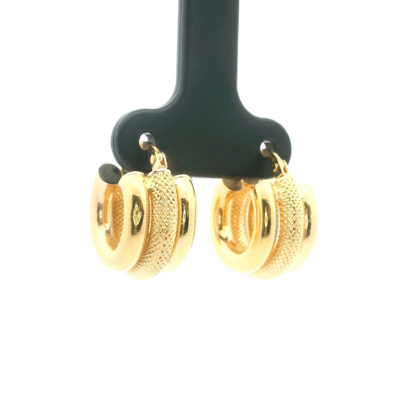 18k Yellow Gold 3.7g UnoAErre Small Hoop Huggie Earrings Italy