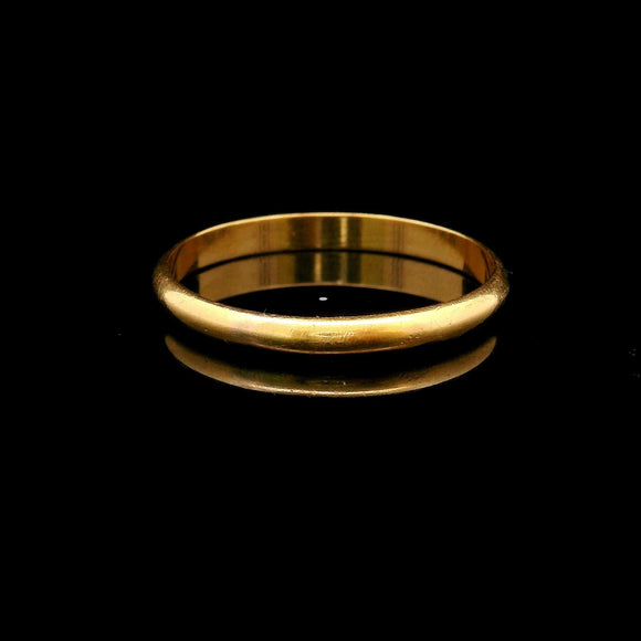 19k Portuguese Yellow Gold 2.8g Thin Men's 2.8mm Band Ring Size 11.5