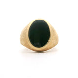14k Yellow Gold and Inlay Black Onyx Men's Signet Ring Size 11