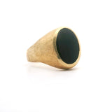 14k Yellow Gold and Inlay Black Onyx Men's Signet Ring Size 11