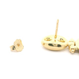 18k Yellow Gold 8g Mariner Link Medusa Greek Key Dangle Earrings