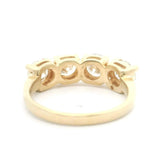 14k Yellow Gold and 1.6ct Four Diamond Band Ring Size 6