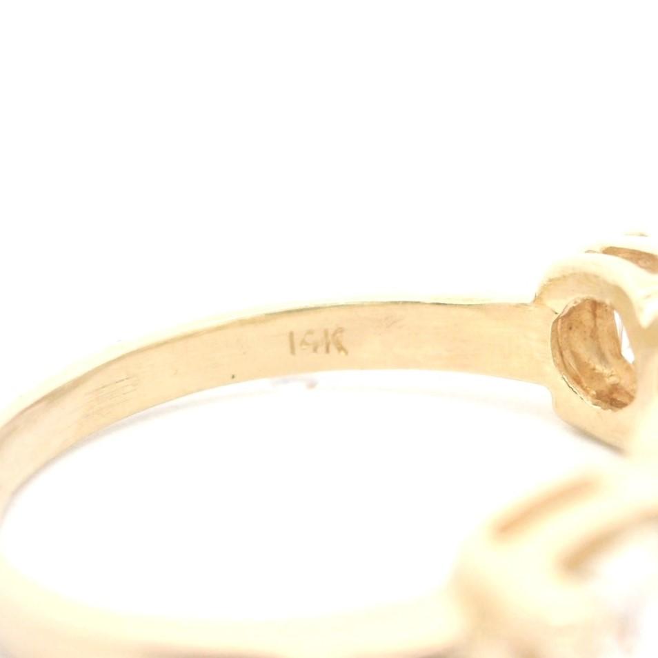 14k Yellow Gold and 1.6ct Four Diamond Band Ring Size 6