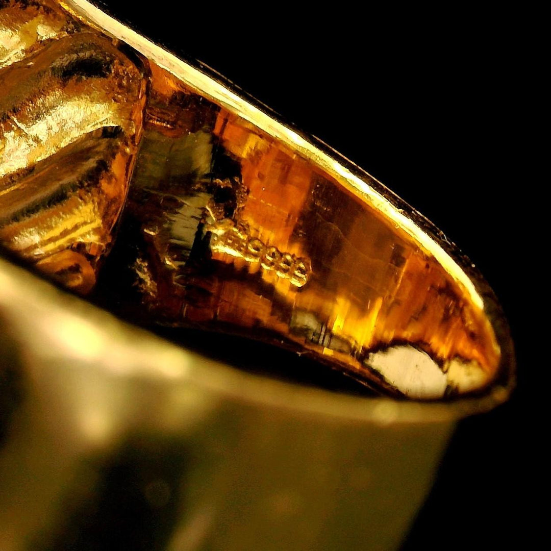 24k Pure Yellow Gold 18.7g Solid Heavy Men's Eagle Ring Size 9