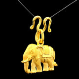 24k Pure Yellow Gold 5.2g Solid Articulated Elephant Charm Pendant