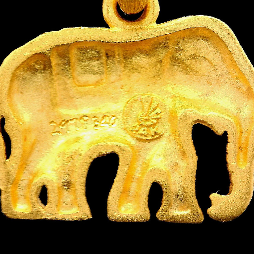 24k Pure Yellow Gold 5.2g Solid Articulated Elephant Charm Pendant