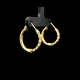 18k Yellow Gold Half Spiral Half Polished Small Hoop Earrings Italy