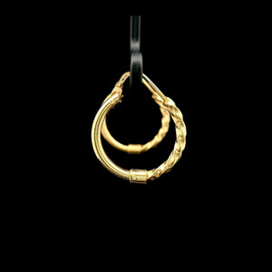 18k Yellow Gold Half Spiral Half Polished Small Hoop Earrings Italy