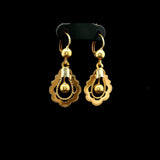 18k Yellow Gold 3.8g Vintage Drop Dangle Ball Earrings Italy 1.5"