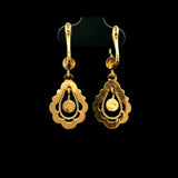 18k Yellow Gold 3.8g Vintage Drop Dangle Ball Earrings Italy 1.5"
