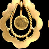 18k Yellow Gold 3.8g Vintage Drop Dangle Ball Earrings Italy 1.5"