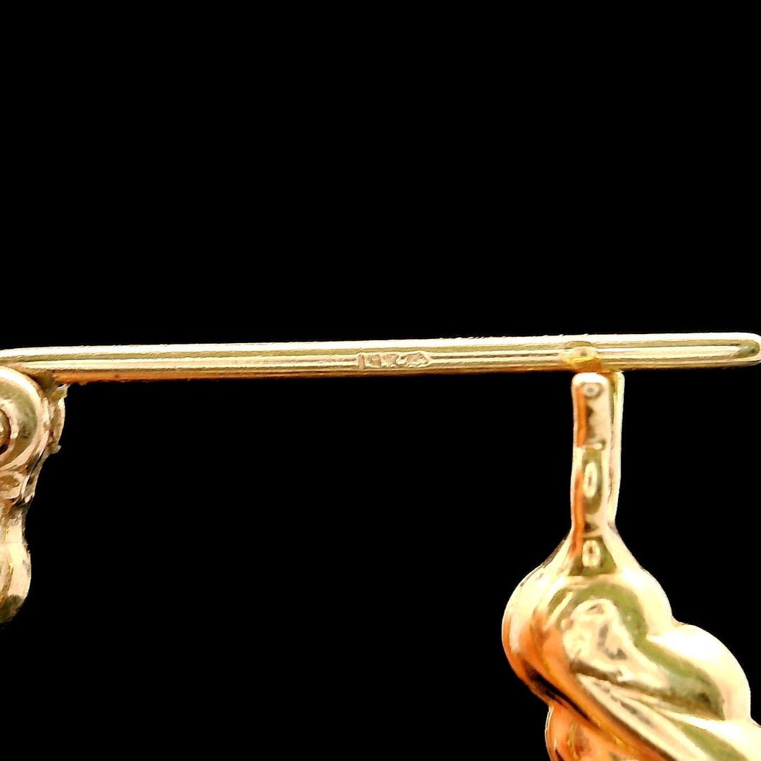 14k Yellow Gold 4g Ladies Ribbed Shrimp Hoop Earrings
