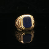 Tiffany & Co. 1923 Antique 18k Yellow Gold Lapis Lazuli Class Ring Size 2.5