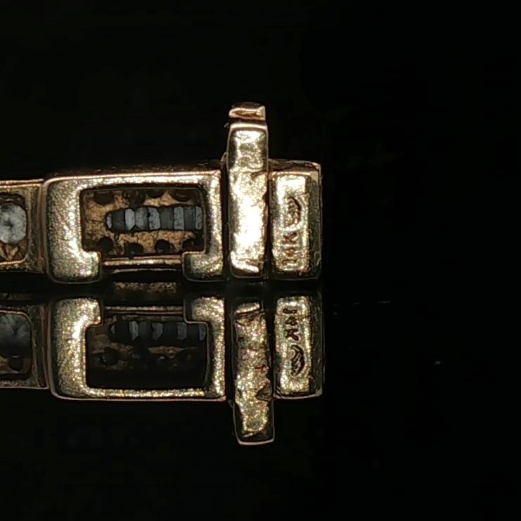 14k Yellow Gold and 2.8cttw Diamond Vintage Ladies Tennis Bracelet 7.25"