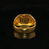 24k Pure Yellow Gold 7.4g Solid Fancy Diamond Cut Ring Size 7.5