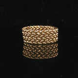 18k Yellow Gold 14.7g Heavy 10mm Flexible Mesh Link Ring Size 9
