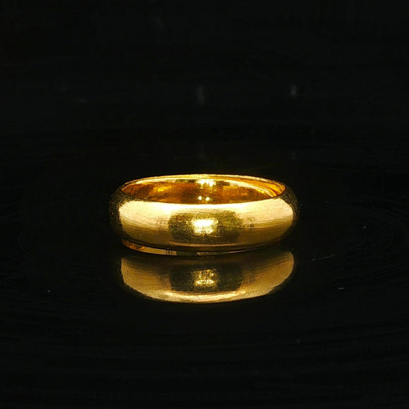 24k Pure Yellow Gold 7.2g Solid 4.5mm Wrap Band Ring Size 6.5