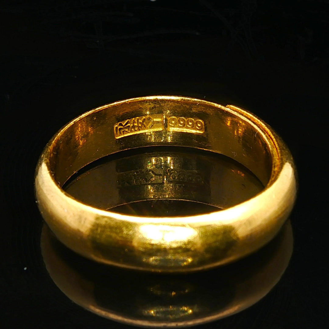 24k Pure Yellow Gold 7.2g Solid 4.5mm Wrap Band Ring Size 6.5