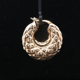 18k Yellow Gold 9.2g Ladies Puffed Quilted Chunky Hoop Earrings 1.2"