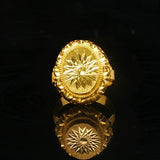 24k Pure Yellow Gold 5g Ladies Diamond Cut Fancy Ring Size 4.5