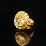 24k Pure Yellow Gold 5g Ladies Diamond Cut Fancy Ring Size 4.5